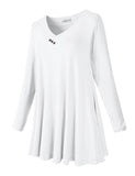 Women's Plus Size Tunic Long Sleeve V Neck Blouses Basic Shirt-LARACE 8055.