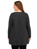 Women's Plus Size Tunic Long Sleeve V Neck Blouses Basic Shirt-LARACE 8055.