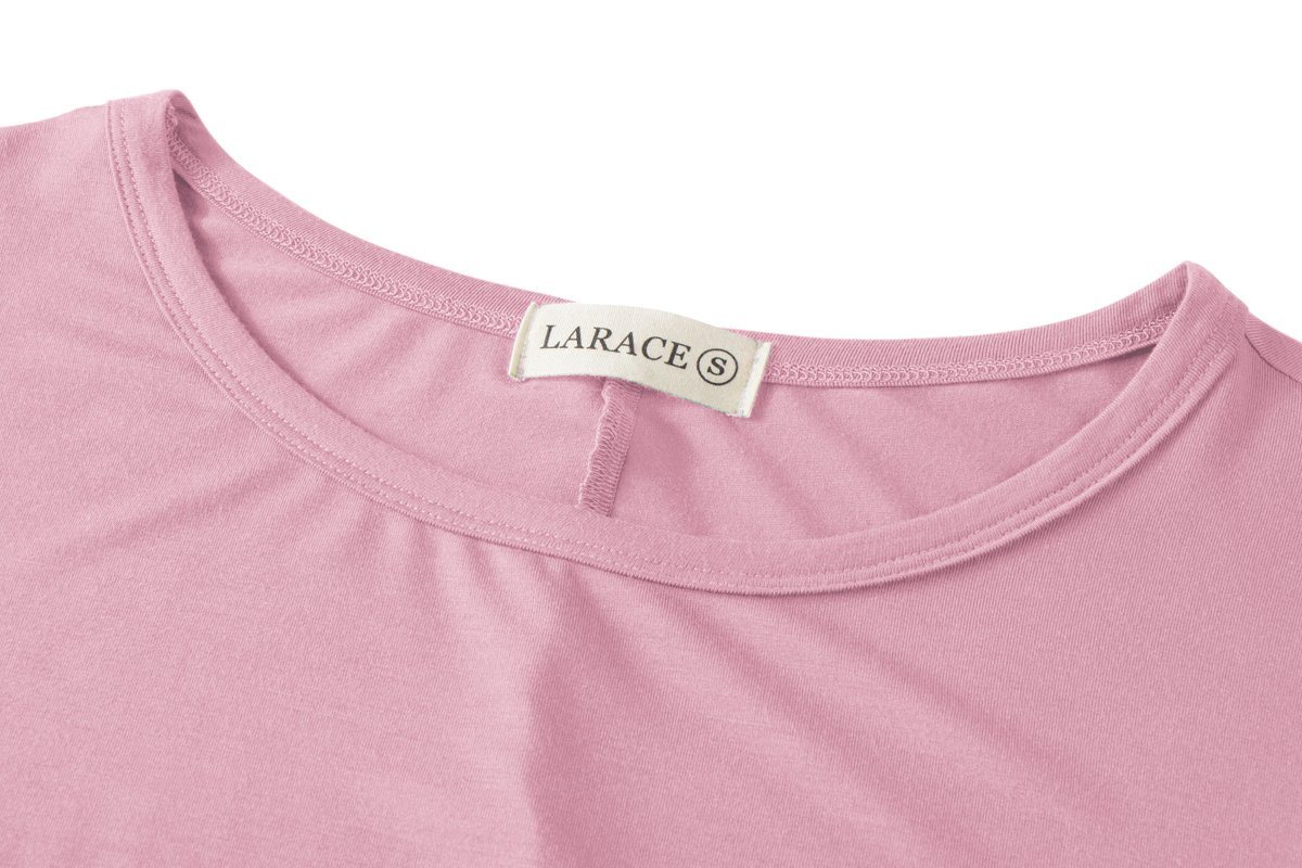 Women's Plus Size 3/4 Sleeve Loose Fit Flare Swing Tunic Basic T Shirt-LARACE 8052.