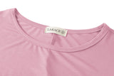 Women's Plus Size 3/4 Sleeve Loose Fit Flare Swing Tunic Basic T Shirt-LARACE 8052.