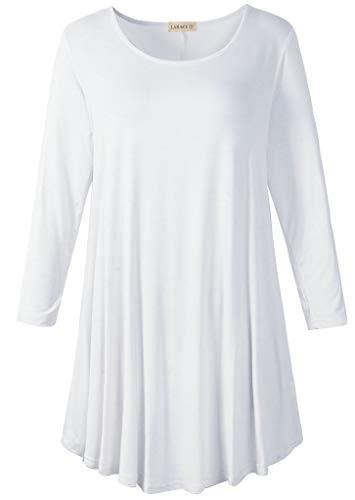 3/4 Sleeve Tunic Top Loose Fit Flare Tunic Shirt - LARACE 8033.