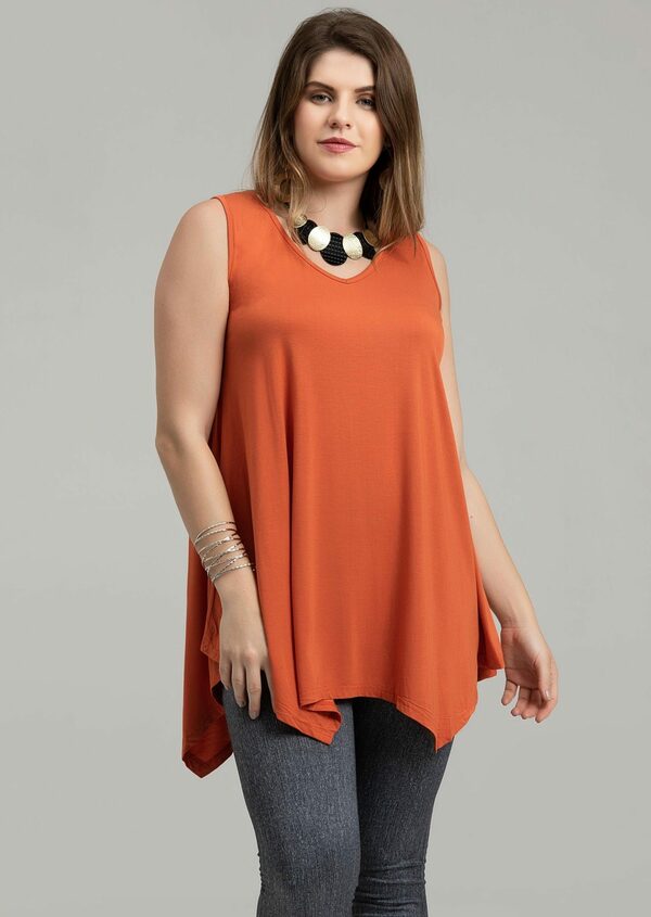 Women V-Neck Tank Top Tunic for Leggings - LARACE 8037.