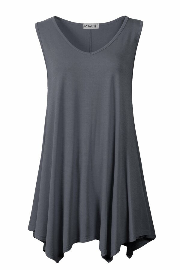 Women V-Neck Tank Top Tunic for Leggings - LARACE 8037.