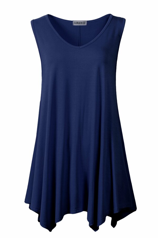 Women V-Neck Tank Top Tunic for Leggings - LARACE 8037.