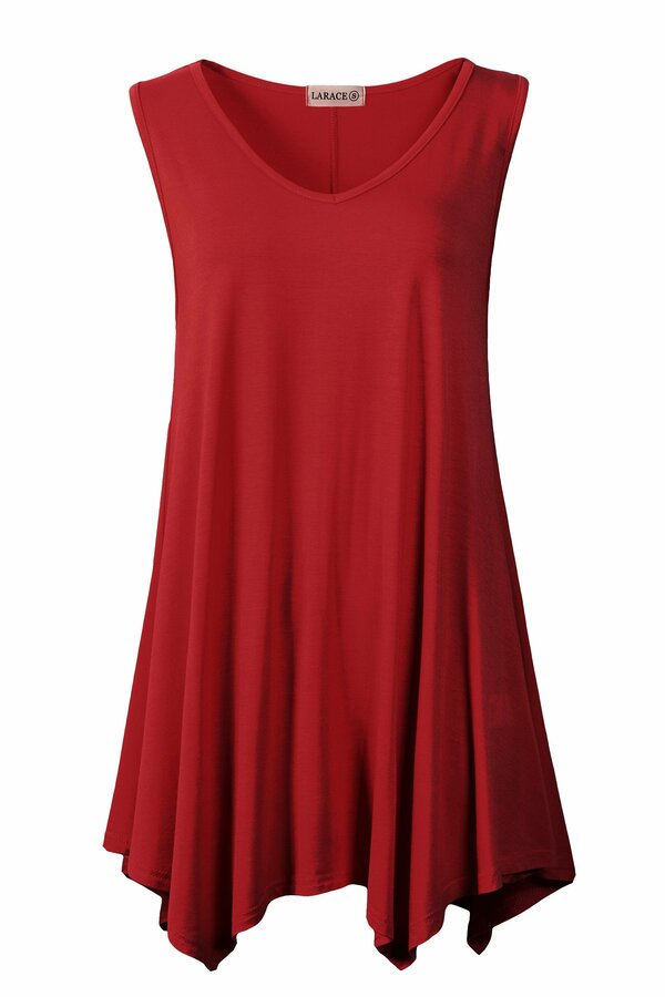 Women V-Neck Tank Top Tunic for Leggings - LARACE 8037.
