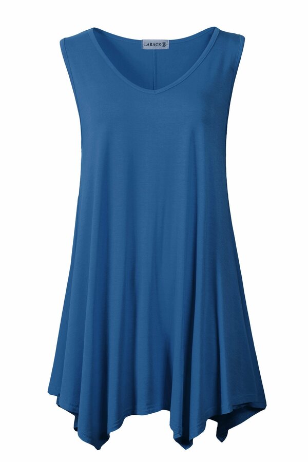 Women V-Neck Tank Top Tunic for Leggings - LARACE 8037.
