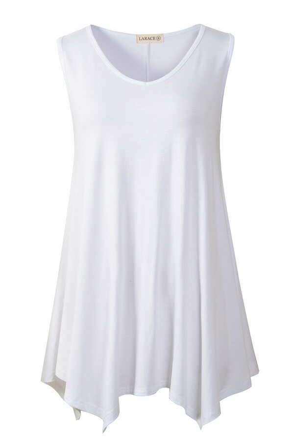 Women V-Neck Tank Top Tunic for Leggings - LARACE 8037.