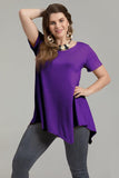 Casual T Shirt V-Neck Solid Color Tops for Leggings-LARACE 8036.