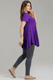 Casual T Shirt V-Neck Solid Color Tops for Leggings-LARACE 8036.