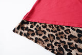 LARACE Plus Size Tunic Leopard Tops for Women Contrast Color Short Sleeve Summer T-Shirt-8065.