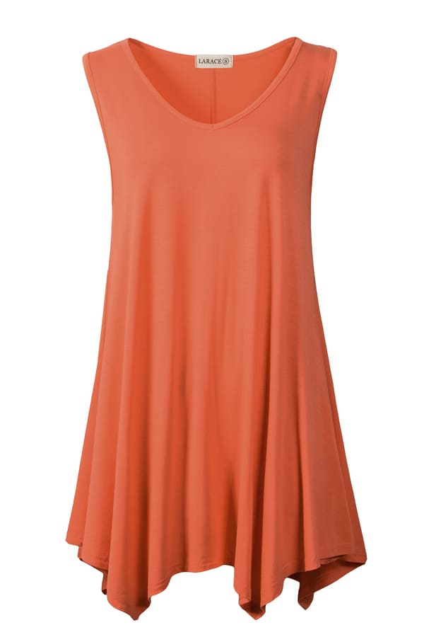 Women V-Neck Tank Top Tunic for Leggings - LARACE 8037.