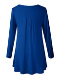 Women's Plus Size Tunic Long Sleeve V Neck Blouses Basic Shirt-LARACE 8055.