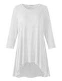 Women's Plus Size 3/4 Sleeve Loose Fit Flare Swing Tunic Basic T Shirt-LARACE 8052.