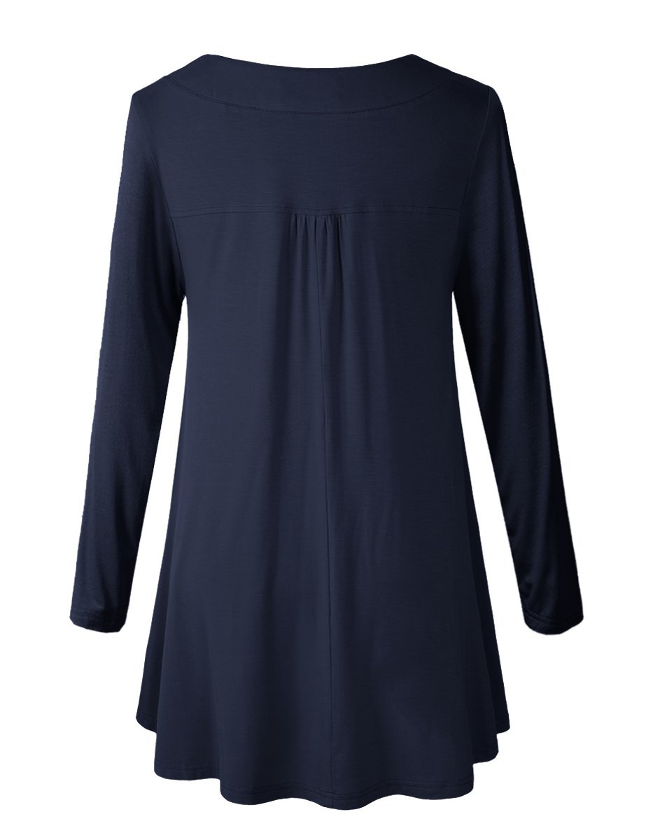 Essentials Women's Lightweight Long-Sleeve V-Neck Tunic