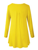 Women's Plus Size Tunic Long Sleeve V Neck Blouses Basic Shirt-LARACE 8055.