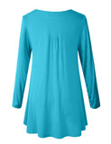 Women's Plus Size Tunic Long Sleeve V Neck Blouses Basic Shirt-LARACE 8055.