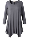 3/4 Sleeve Plus Size Tunic Tops Loose Basic Shirt - LARACE 8028 4XL-6XL.