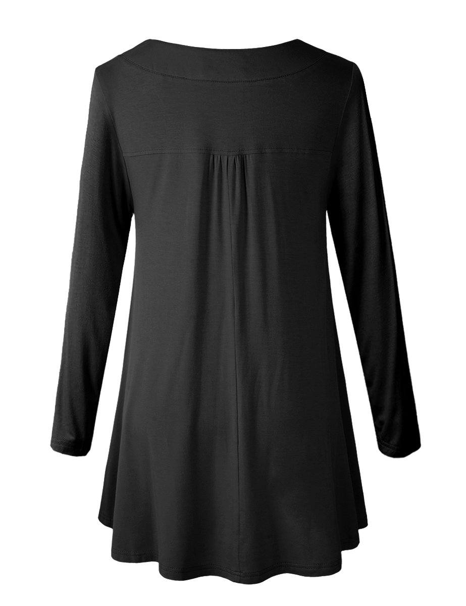 Women's Plus Size Tunic Long Sleeve V Neck Blouses Basic Shirt-LARACE 8055.