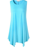 LARACE Plus Size Solid Basic Flowy Tank Tops Summer Sleeveless Tunic-8025.