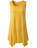 LARACE Plus Size Solid Basic Flowy Tank Tops Summer Sleeveless Tunic-8025.