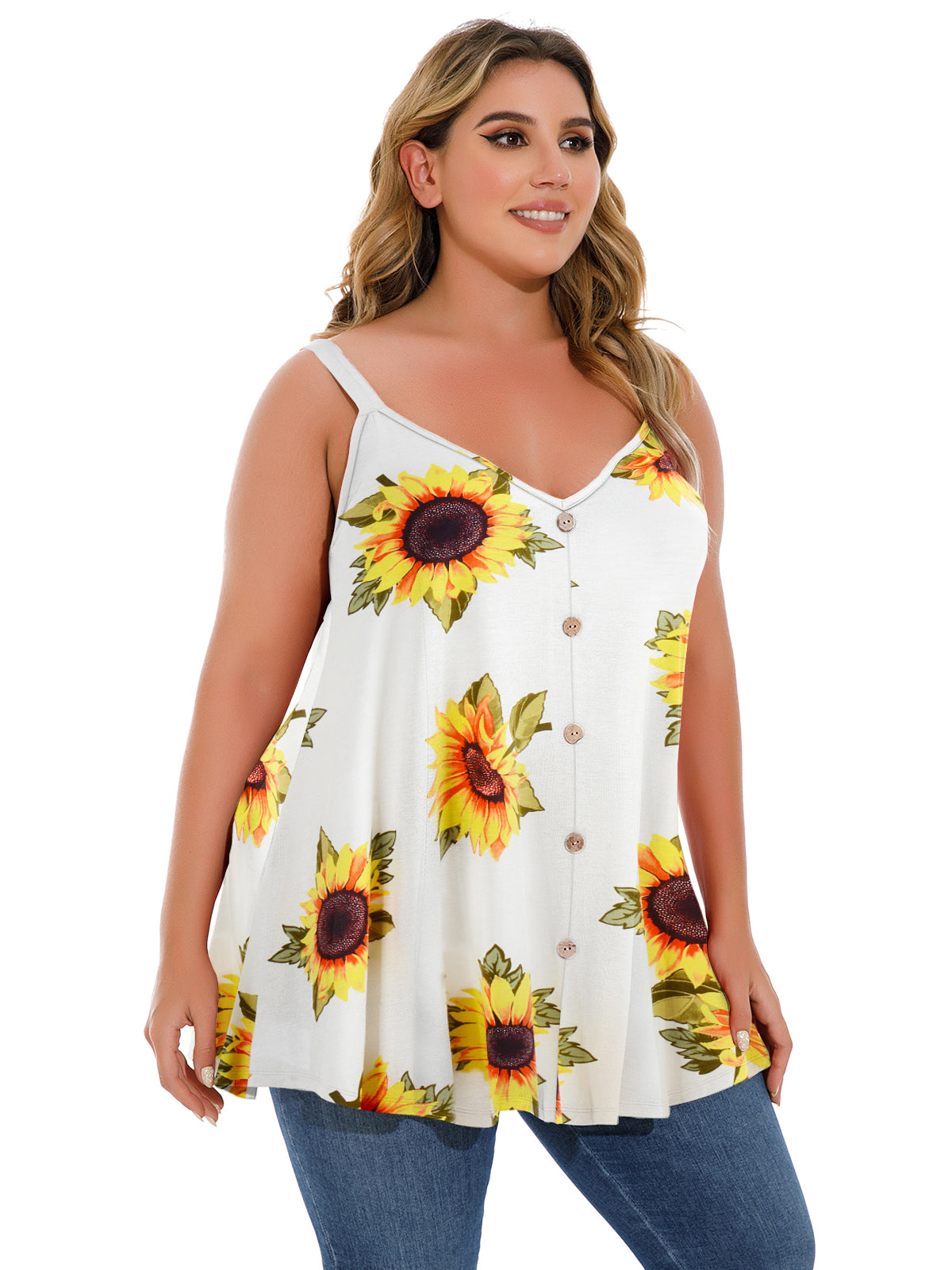 LARACE Spaghetti Strap Tank Tops for Womens V Neck T Shirts Plus Size