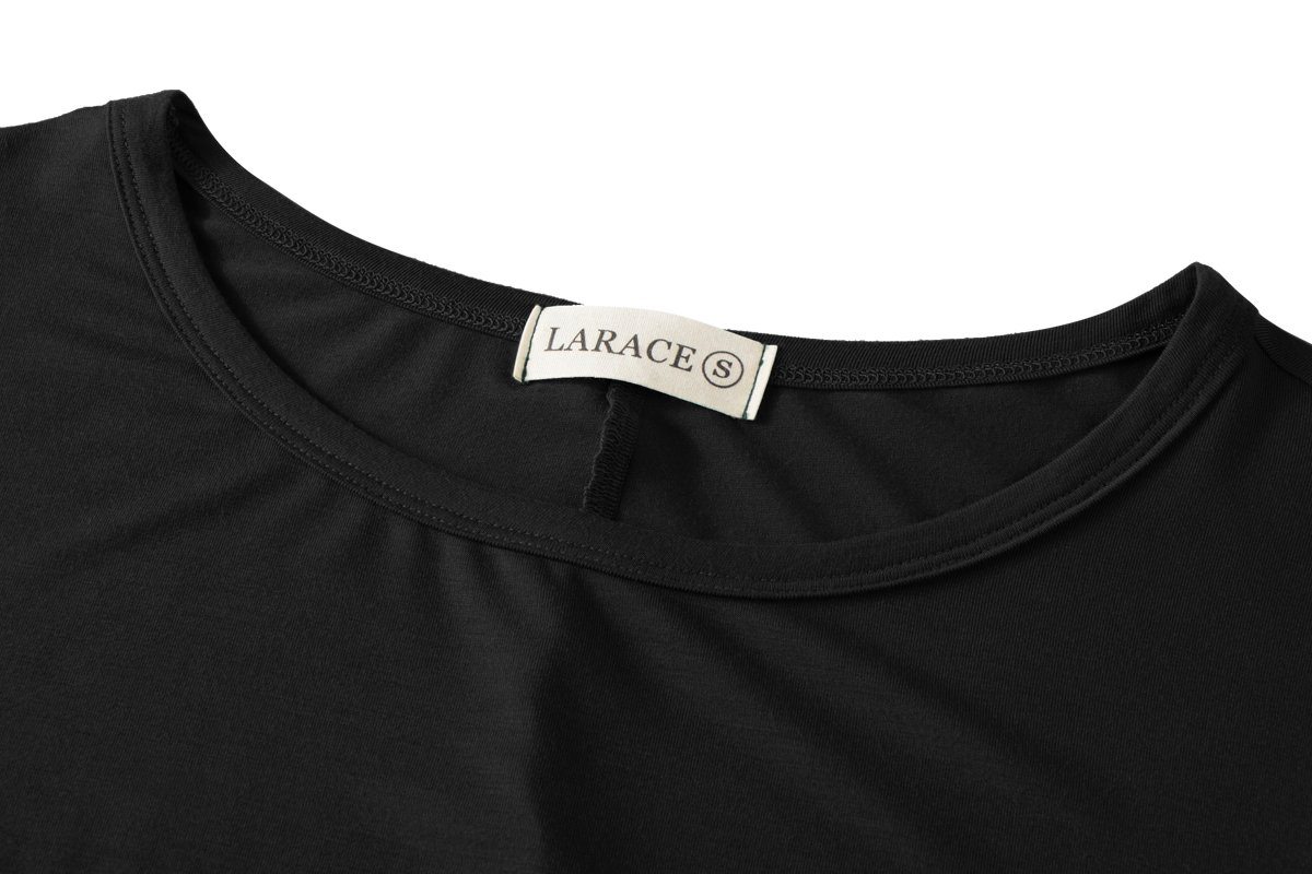 Women's Plus Size 3/4 Sleeve Loose Fit Flare Swing Tunic Basic T Shirt-LARACE 8052.