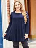 LARACE Plus Size Tunic Tops for Women Long Sleeve Swing Shirt Loose Fit Flowy Clothing for Leggings 8053