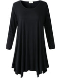 3/4 Sleeve Plus Size Tunic Tops Loose Basic Shirt - LARACE 8028 4XL-6XL.