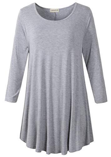 3/4 Sleeve Tunic Top Loose Fit Flare Tunic Shirt - LARACE 8033.