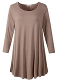 3/4 Sleeve Tunic Top Loose Fit Flare Tunic Shirt - LARACE 8033.