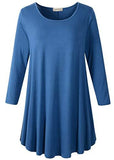 3/4 Sleeve Tunic Top Loose Fit Flare Tunic Shirt - LARACE 8033.