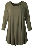 3/4 Sleeve Tunic Top Loose Fit Flare Tunic Shirt - LARACE 8033.