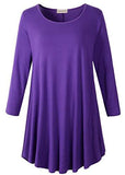 3/4 Sleeve Tunic Top Loose Fit Flare Tunic Shirt - LARACE 8033.