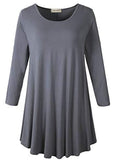 3/4 Sleeve Tunic Top Loose Fit Flare Tunic Shirt - LARACE 8033.