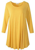 3/4 Sleeve Tunic Top Loose Fit Flare Tunic Shirt - LARACE 8033.