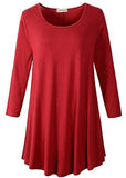 3/4 Sleeve Tunic Top Loose Fit Flare Tunic Shirt - LARACE 8033.