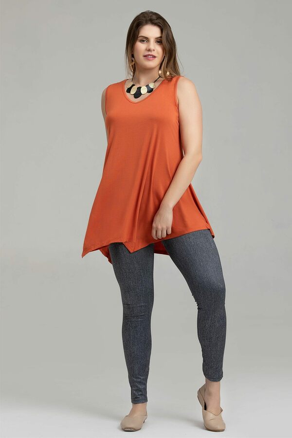 Women V-Neck Tank Top Tunic for Leggings - LARACE 8037.