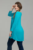 3/4 Sleeve Tunic Top Loose Fit Flare Tunic Shirt - LARACE 8033.