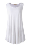 Crew Neck Swing Flare Solid Sleeveless Tank Top - LARACE 8032.