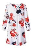 Women's Plus Size Tops floral printed 3/4 Sleeve Loose Fit Flare Swing Tunic -LARACE 8052.