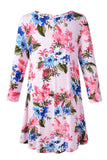 Women's Plus Size Tops floral printed 3/4 Sleeve Loose Fit Flare Swing Tunic -LARACE 8052.