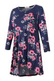 Women's Plus Size Tops floral printed 3/4 Sleeve Loose Fit Flare Swing Tunic -LARACE 8052.