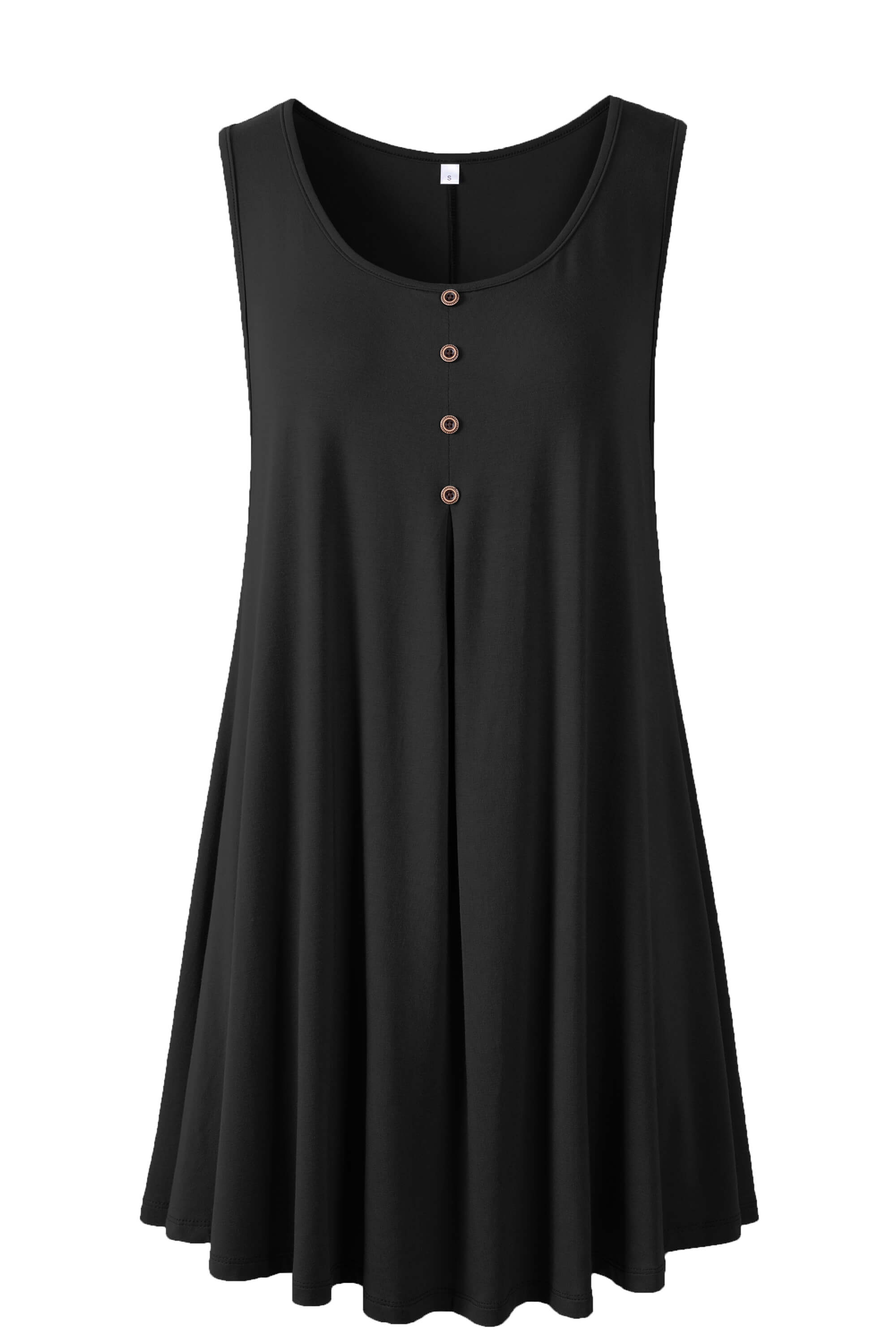 LARACE Tank Tops for Women Tunic Button Sleeveless Summer Tee-8068.