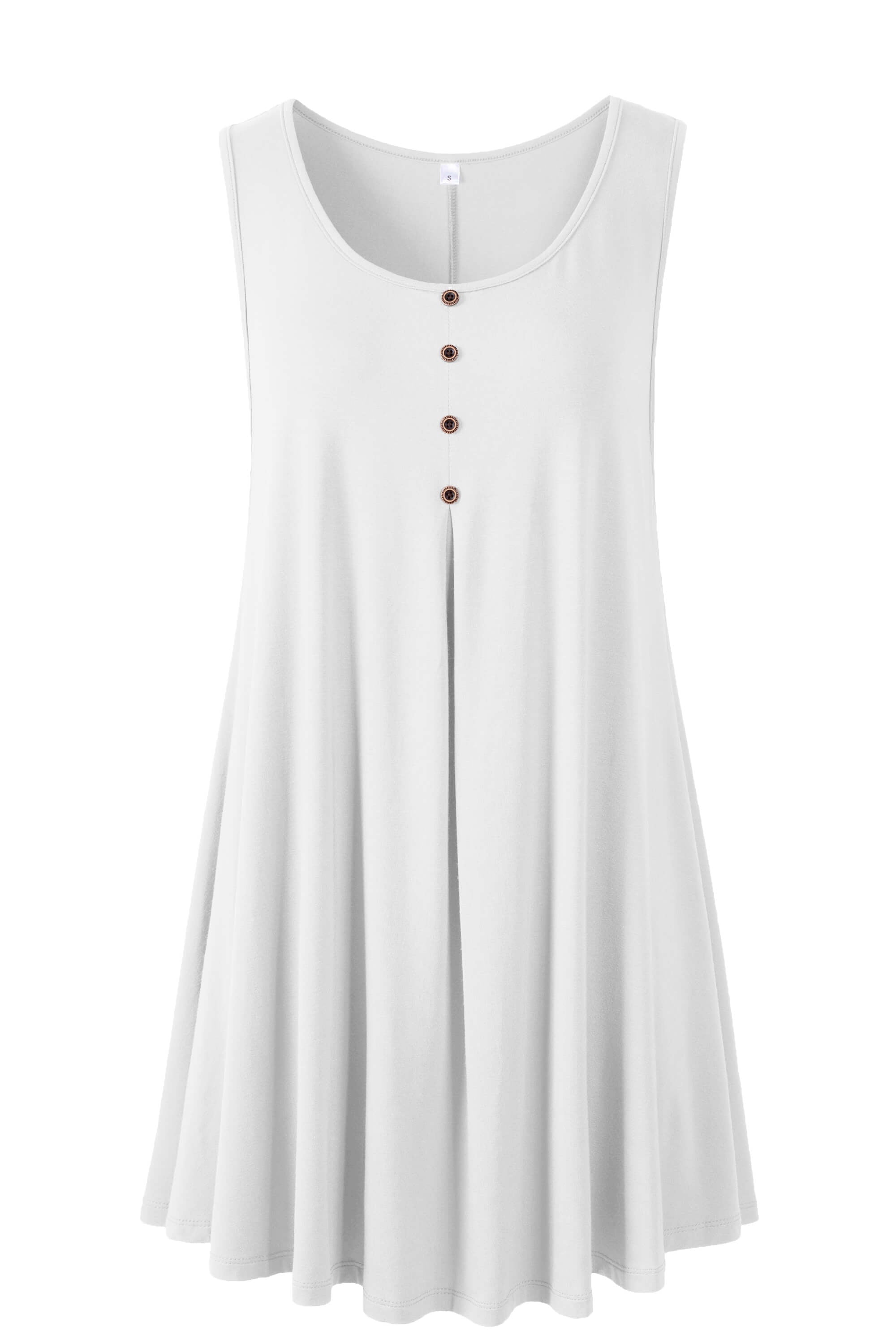 LARACE Tank Tops for Women Tunic Button Sleeveless Summer Tee-8068.