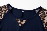 LARACE Plus Size Tunic Leopard Tops for Women Contrast Color Short Sleeve Summer T-Shirt-8065.