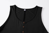LARACE Tank Tops for Women Tunic Button Sleeveless Summer Tee-8068.