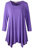 3/4 Sleeve Plus Size Tunic Tops Loose Basic Shirt - LARACE 8028 4XL-6XL.