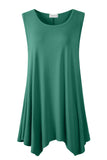 LARACE Plus Size Solid Basic Flowy Tank Tops Summer Sleeveless Tunic-8025.