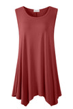 LARACE Plus Size Solid Basic Flowy Tank Tops Summer Sleeveless Tunic-8025.