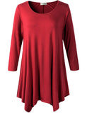 LARACE 3/4 Sleeve Plus Size Tunic Tops Loose Basic Shirt 8028 S-3 XL.